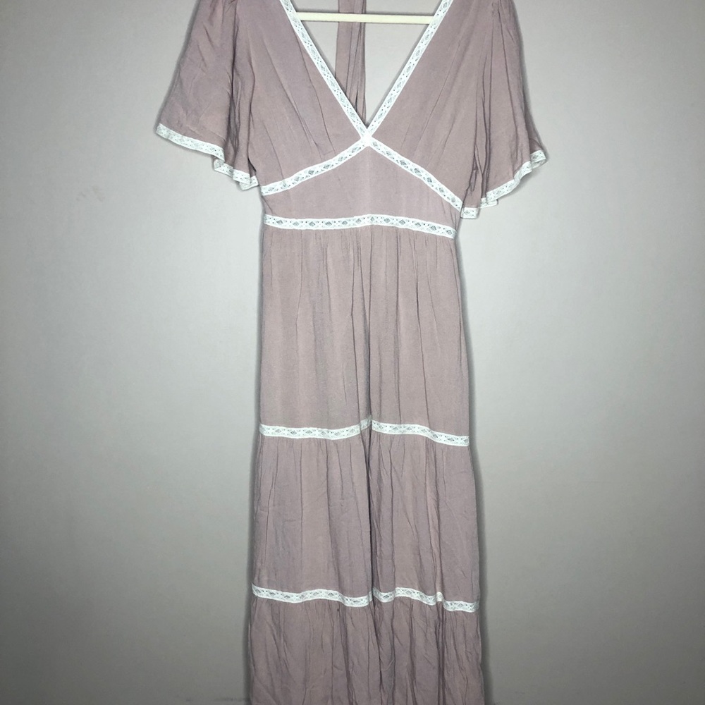 Flare sleeve midi dress